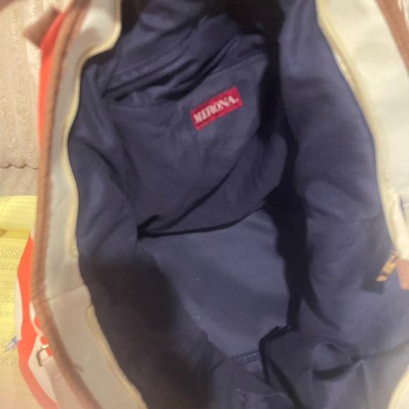 Merona Coral and White Striped Tote Bag - Picture 6 of 7